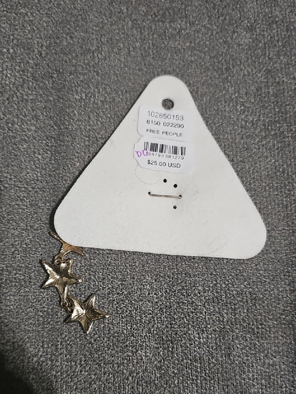 NWT Free People Shooting Stars Brooch Gold Tone Dangle Large Pin - Picture 4 of 5